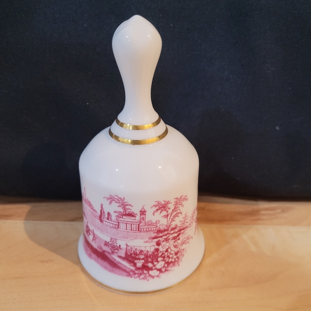 2/$20 Spode Fine Bone China From Danbury Mint Pink Transferware Bell